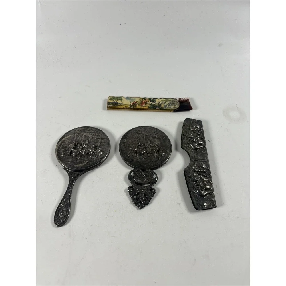 Vintage Desk Vanity Lot Magnifying Glasses Letter Opener Pocket Mirror